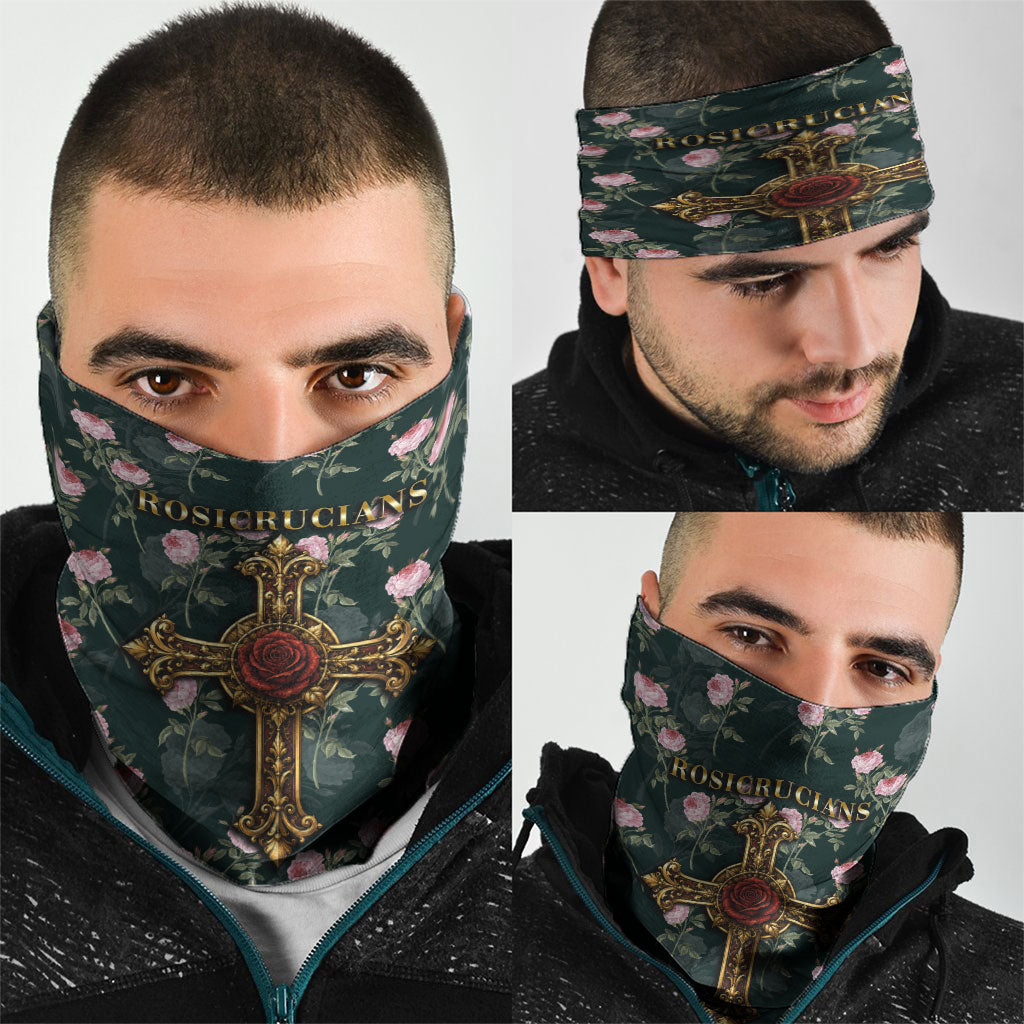 Rosicrucian Order Rose Cross Neck Gaiter Gothic Baroque Crucifix Vintage Floral