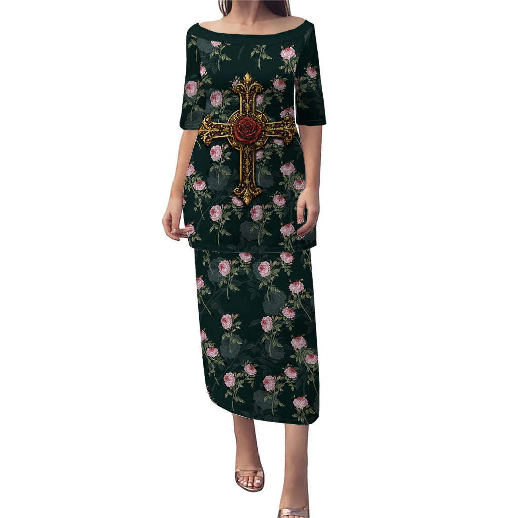 Rosicrucian Order Rose Cross Puletasi Gothic Baroque Crucifix Vintage Floral