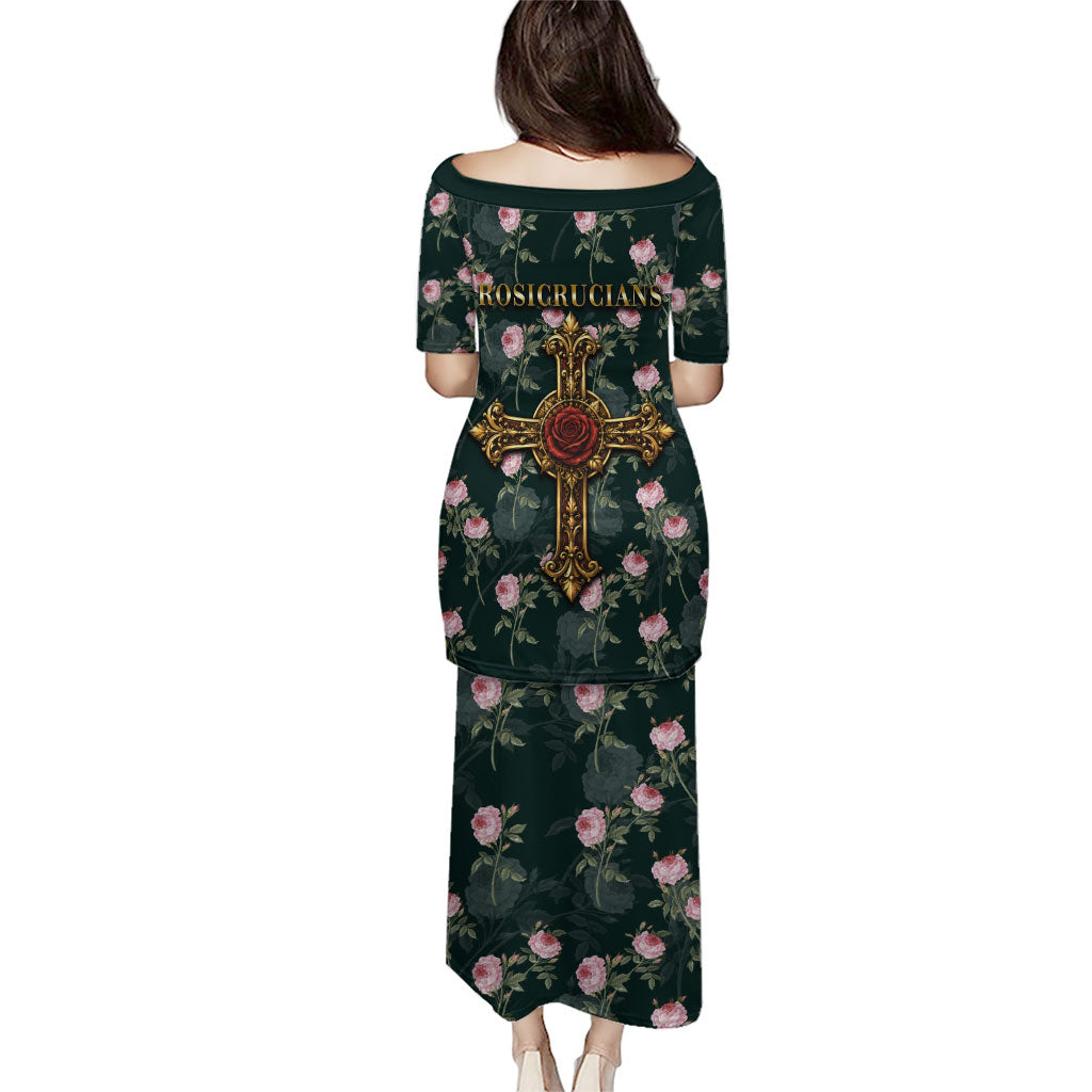 Rosicrucian Order Rose Cross Puletasi Gothic Baroque Crucifix Vintage Floral