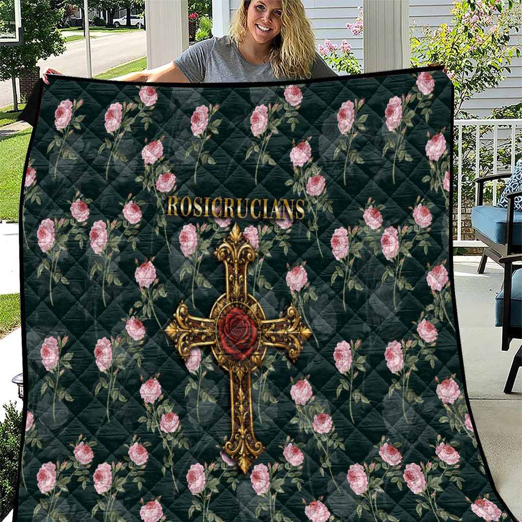 Rosicrucian Order Rose Cross Quilt Gothic Baroque Crucifix Vintage Floral