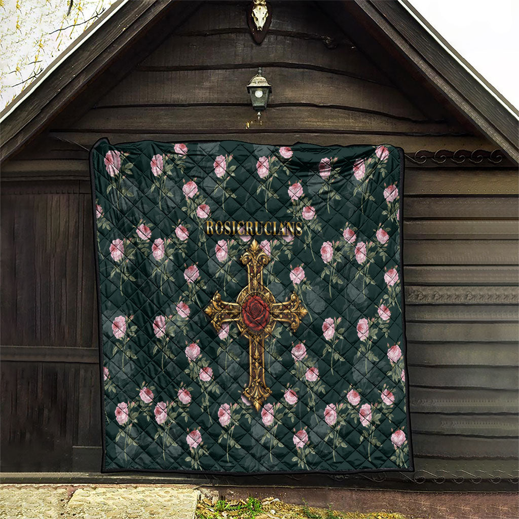 Rosicrucian Order Rose Cross Quilt Gothic Baroque Crucifix Vintage Floral