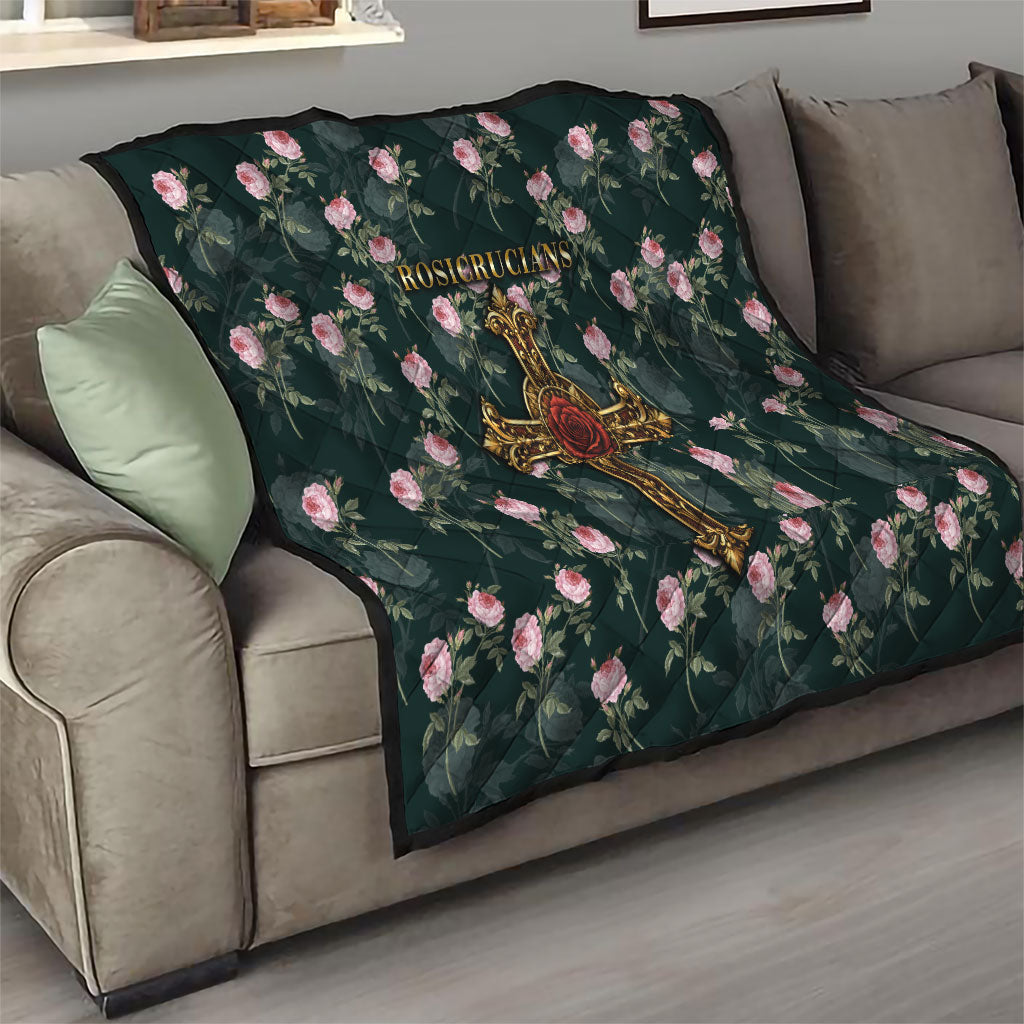 Rosicrucian Order Rose Cross Quilt Gothic Baroque Crucifix Vintage Floral