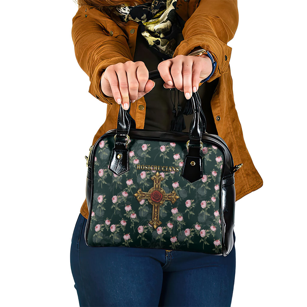 Rosicrucian Order Rose Cross Shoulder Handbag Gothic Baroque Crucifix Vintage Floral