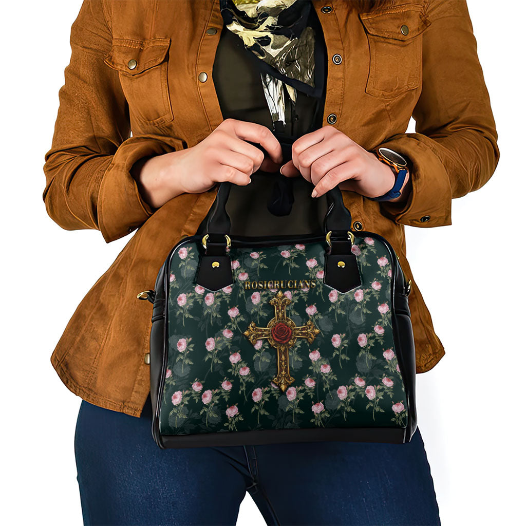 Rosicrucian Order Rose Cross Shoulder Handbag Gothic Baroque Crucifix Vintage Floral
