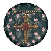 Rosicrucian Order Rose Cross Spare Tire Cover Gothic Baroque Crucifix Vintage Floral