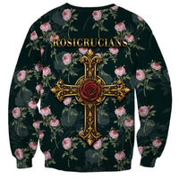Rosicrucian Order Rose Cross Sweatshirt Gothic Baroque Crucifix Vintage Floral