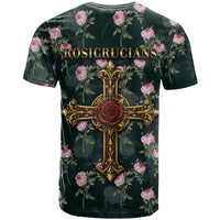 Rosicrucian Order Rose Cross T Shirt Gothic Baroque Crucifix Vintage Floral