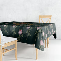 Rosicrucian Order Rose Cross Tablecloth Gothic Baroque Crucifix Vintage Floral