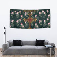 Rosicrucian Order Rose Cross Tapestry Gothic Baroque Crucifix Vintage Floral