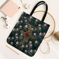 Rosicrucian Order Rose Cross Tote Bag Gothic Baroque Crucifix Vintage Floral