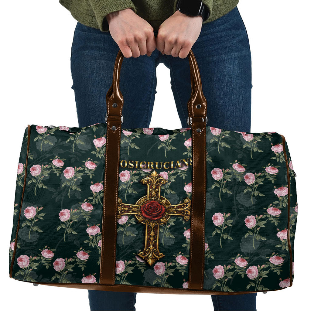 Rosicrucian Order Rose Cross Travel Bag Gothic Baroque Crucifix Vintage Floral