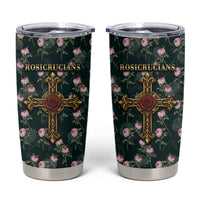 Rosicrucian Order Rose Cross Tumbler Cup Gothic Baroque Crucifix Vintage Floral