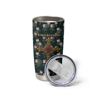 Rosicrucian Order Rose Cross Tumbler Cup Gothic Baroque Crucifix Vintage Floral