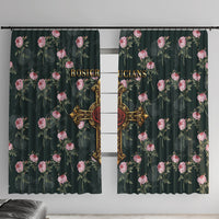 Rosicrucian Order Rose Cross Window Curtain Gothic Baroque Crucifix Vintage Floral