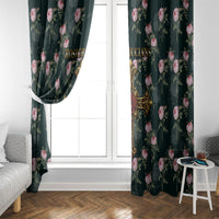 Rosicrucian Order Rose Cross Window Curtain Gothic Baroque Crucifix Vintage Floral