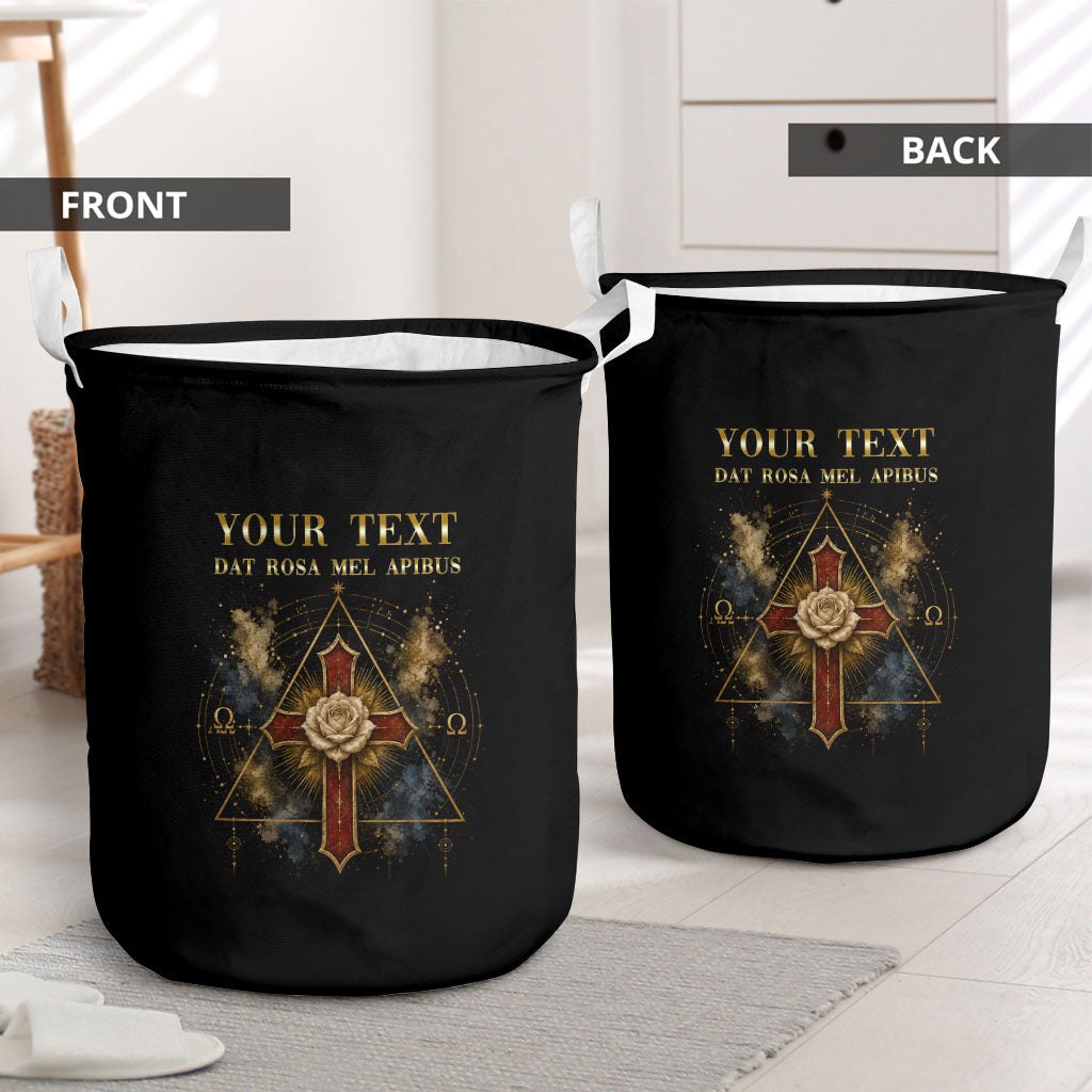 Personalized Rosicrucians Laundry Basket Sapiens Dominabitur Astris Rose Cross
