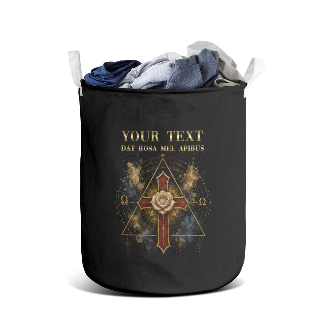 Personalized Rosicrucians Laundry Basket Sapiens Dominabitur Astris Rose Cross