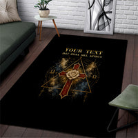 Personalized Rosicrucians Area Rug Sapiens Dominabitur Astris Rose Cross