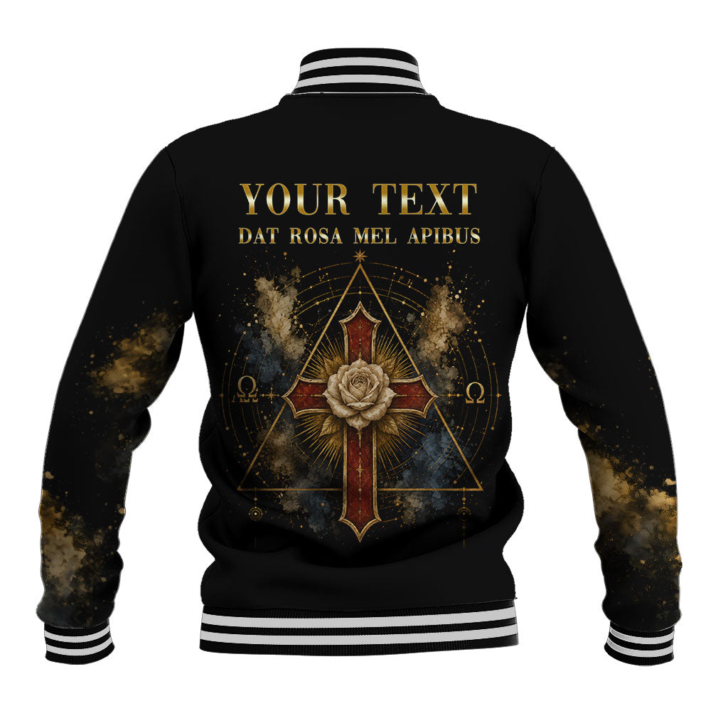 Personalized Rosicrucians Baseball Jacket Sapiens Dominabitur Astris Rose Cross