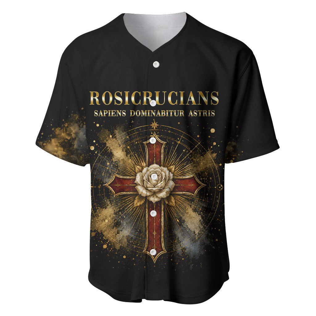 Personalized Rosicrucians Baseball Jersey Sapiens Dominabitur Astris Rose Cross