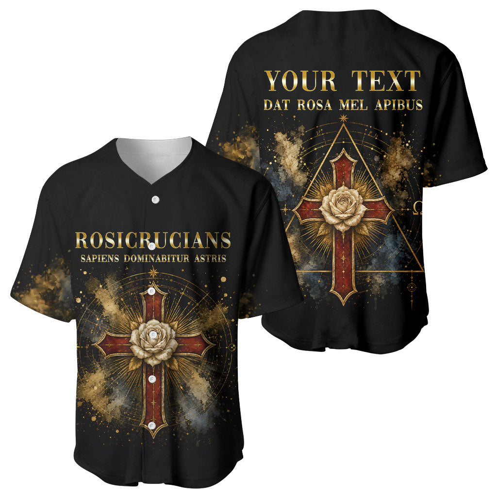 Personalized Rosicrucians Baseball Jersey Sapiens Dominabitur Astris Rose Cross