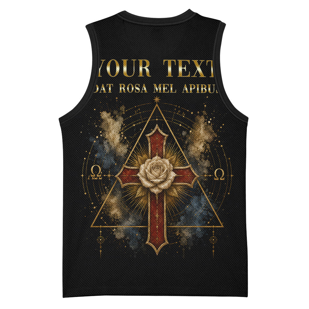 Personalized Rosicrucians Basketball Jersey Sapiens Dominabitur Astris Rose Cross