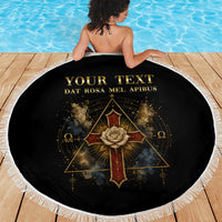 Personalized Rosicrucians Beach Blanket Sapiens Dominabitur Astris Rose Cross