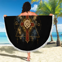 Personalized Rosicrucians Beach Blanket Sapiens Dominabitur Astris Rose Cross