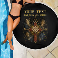 Personalized Rosicrucians Beach Blanket Sapiens Dominabitur Astris Rose Cross