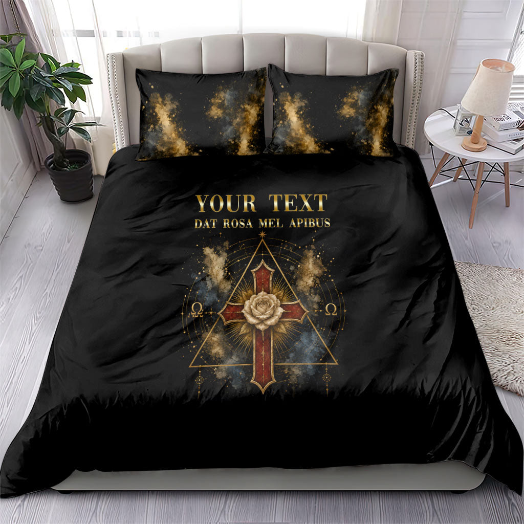 Personalized Rosicrucians Bedding Set Sapiens Dominabitur Astris Rose Cross