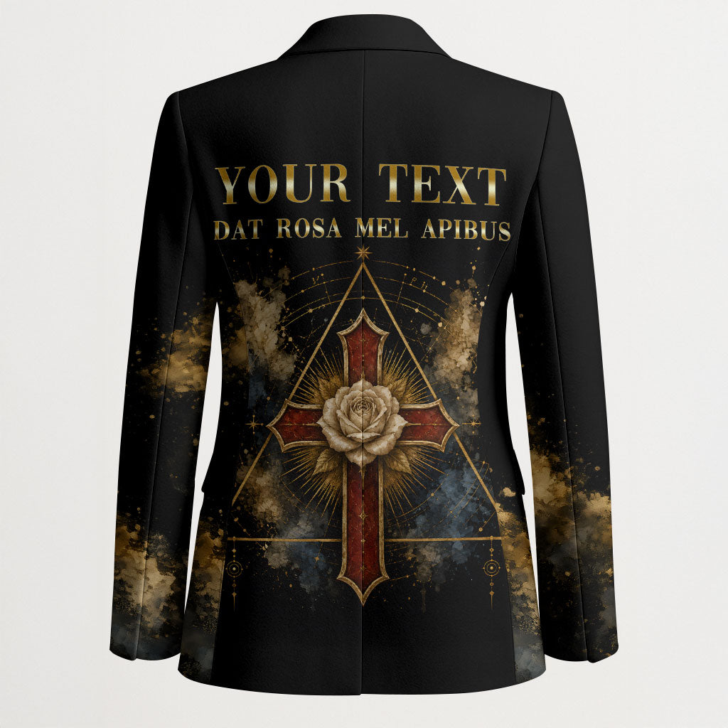 Personalized Rosicrucians Blazer Sapiens Dominabitur Astris Rose Cross