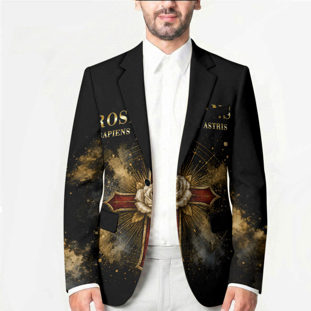 Personalized Rosicrucians Blazer Sapiens Dominabitur Astris Rose Cross