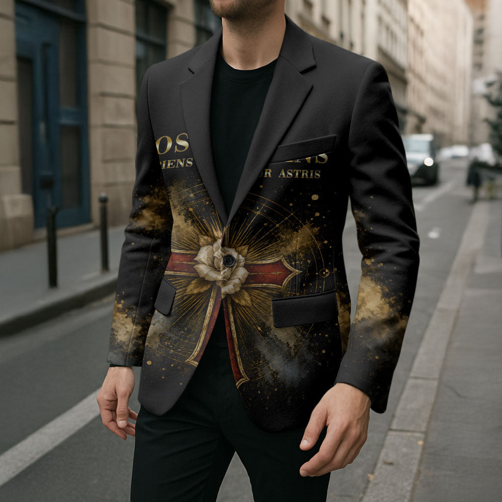 Personalized Rosicrucians Blazer Sapiens Dominabitur Astris Rose Cross