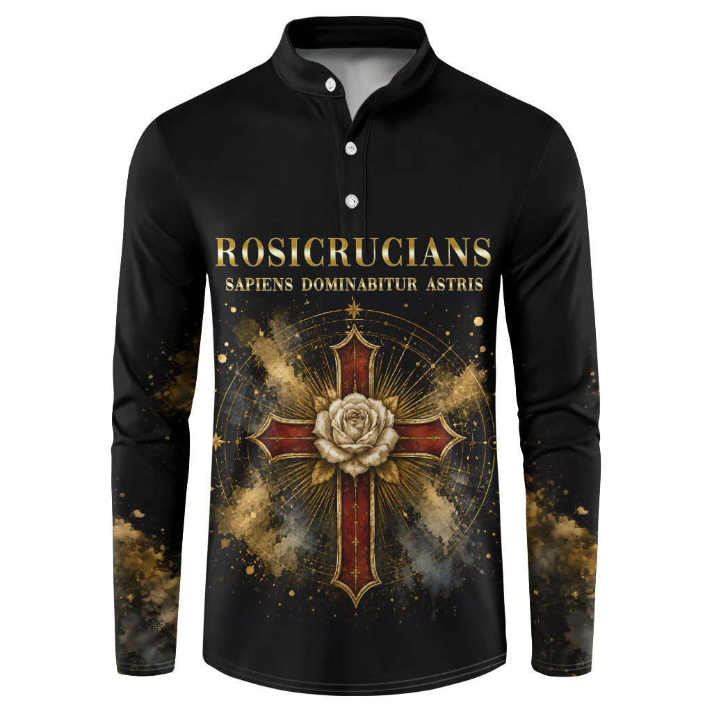 Personalized Rosicrucians Button Sweatshirt Sapiens Dominabitur Astris Rose Cross