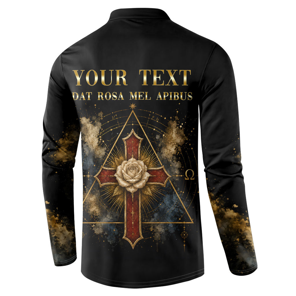 Personalized Rosicrucians Button Sweatshirt Sapiens Dominabitur Astris Rose Cross