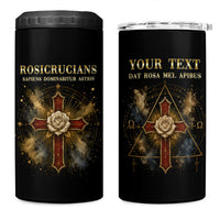 Personalized Rosicrucians 4 in 1 Can Cooler Tumbler Sapiens Dominabitur Astris Rose Cross