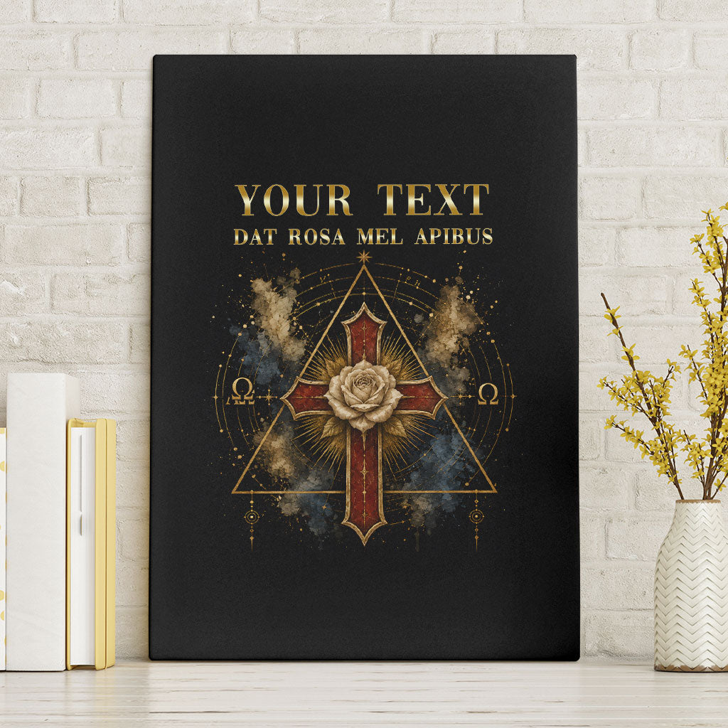 Personalized Rosicrucians Canvas Wall Art Sapiens Dominabitur Astris Rose Cross