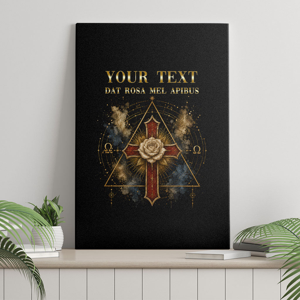 Personalized Rosicrucians Canvas Wall Art Sapiens Dominabitur Astris Rose Cross
