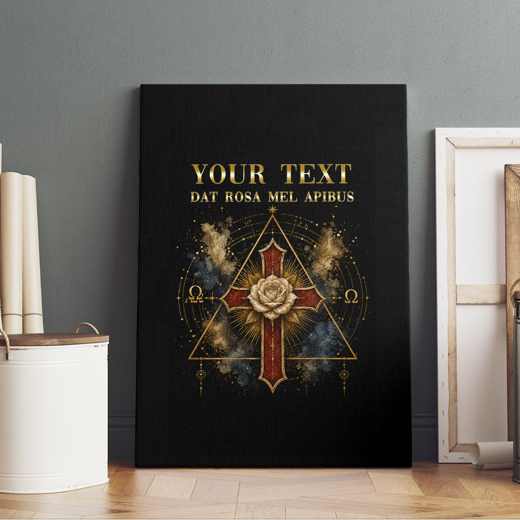 Personalized Rosicrucians Canvas Wall Art Sapiens Dominabitur Astris Rose Cross