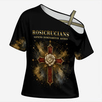 Personalized Rosicrucians Cross Shoulder Shirt Sapiens Dominabitur Astris Rose Cross