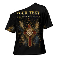 Personalized Rosicrucians Cross Shoulder Shirt Sapiens Dominabitur Astris Rose Cross