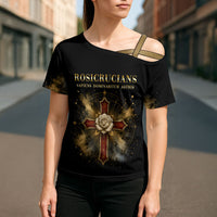 Personalized Rosicrucians Cross Shoulder Shirt Sapiens Dominabitur Astris Rose Cross