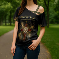 Personalized Rosicrucians Cross Shoulder Shirt Sapiens Dominabitur Astris Rose Cross