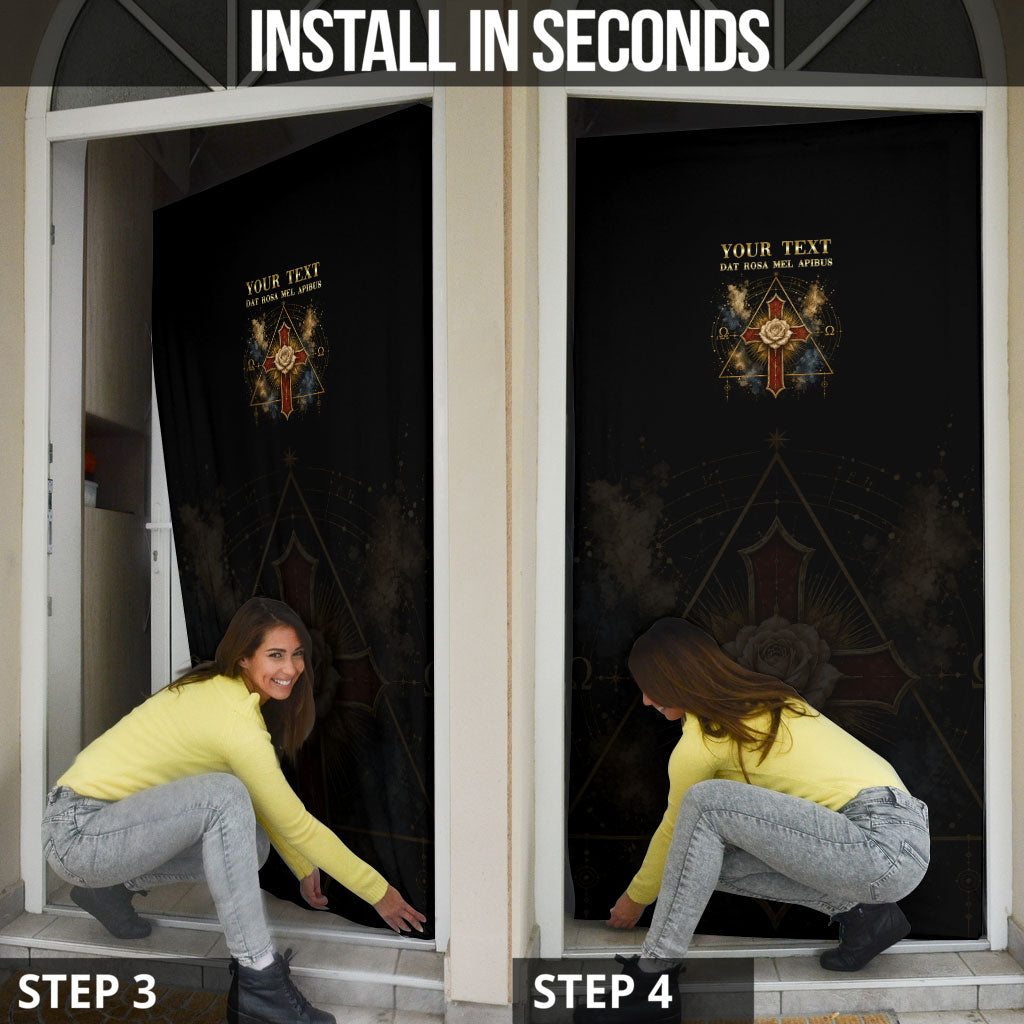 Personalized Rosicrucians Door Cover Sapiens Dominabitur Astris Rose Cross