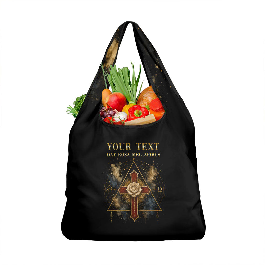 Personalized Rosicrucians Grocery Bag Sapiens Dominabitur Astris Rose Cross