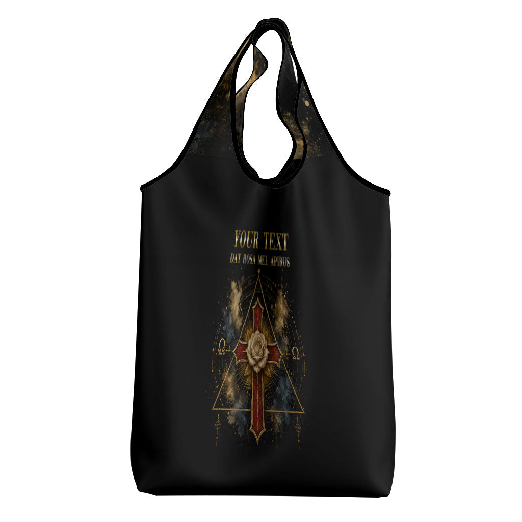 Personalized Rosicrucians Grocery Bag Sapiens Dominabitur Astris Rose Cross
