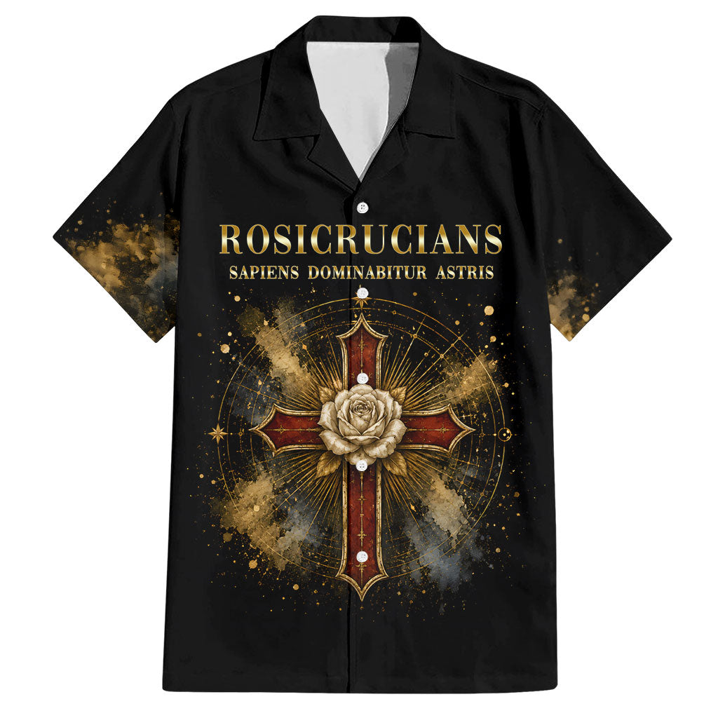 Personalized Rosicrucians Hawaiian Shirt Sapiens Dominabitur Astris Rose Cross