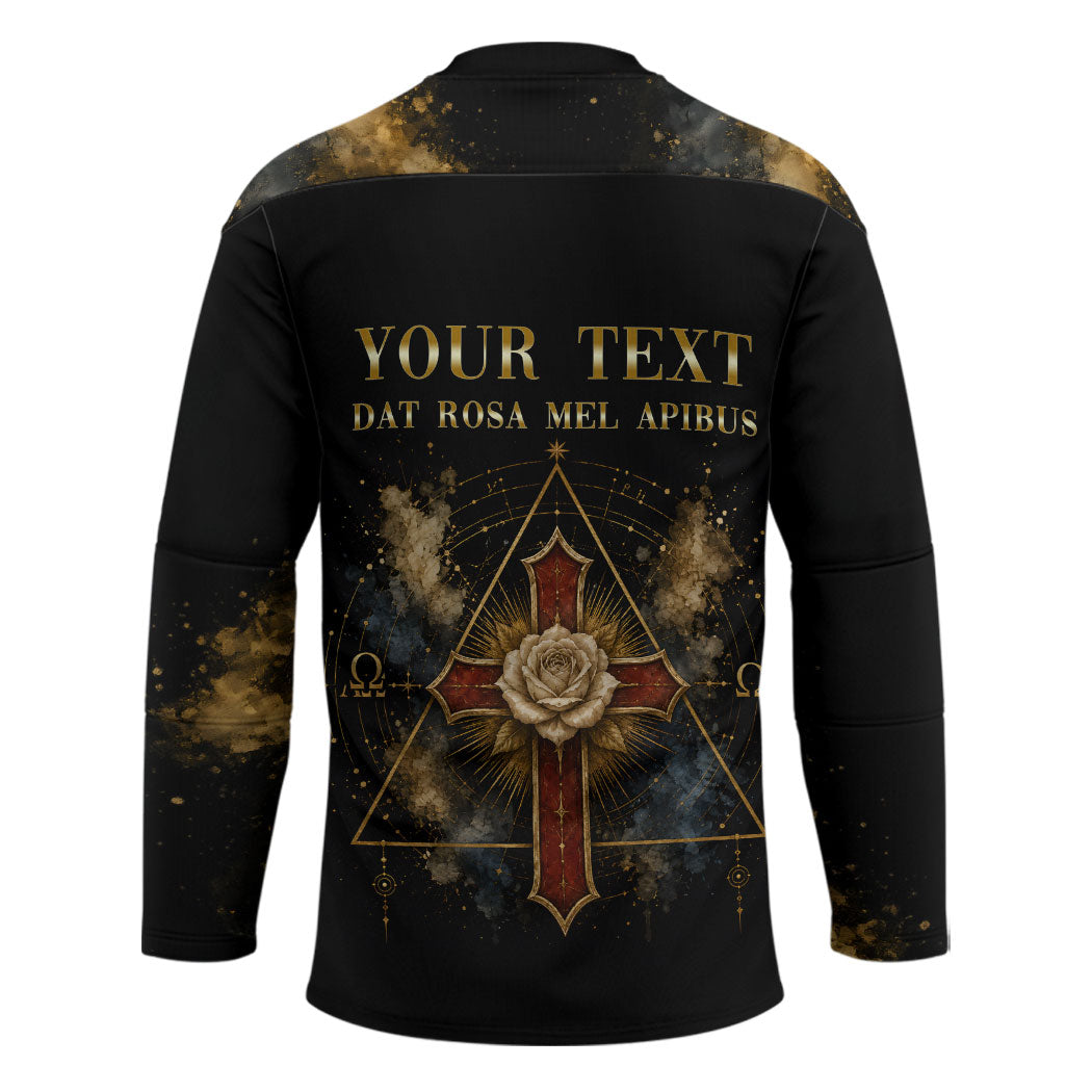 Personalized Rosicrucians Hockey Jersey Sapiens Dominabitur Astris Rose Cross