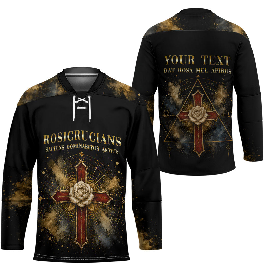 Personalized Rosicrucians Hockey Jersey Sapiens Dominabitur Astris Rose Cross