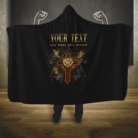 Personalized Rosicrucians Hooded Blanket Sapiens Dominabitur Astris Rose Cross